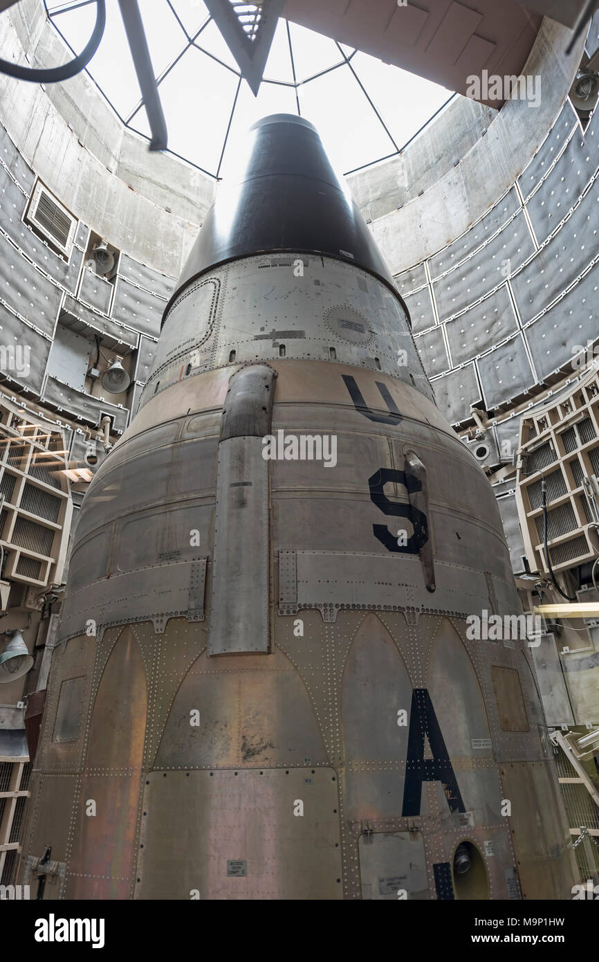 Head of the Intercontinental Rocket, Titan Missile Museum, Green Valley, Tucson, Arizona, USA Stock Photo