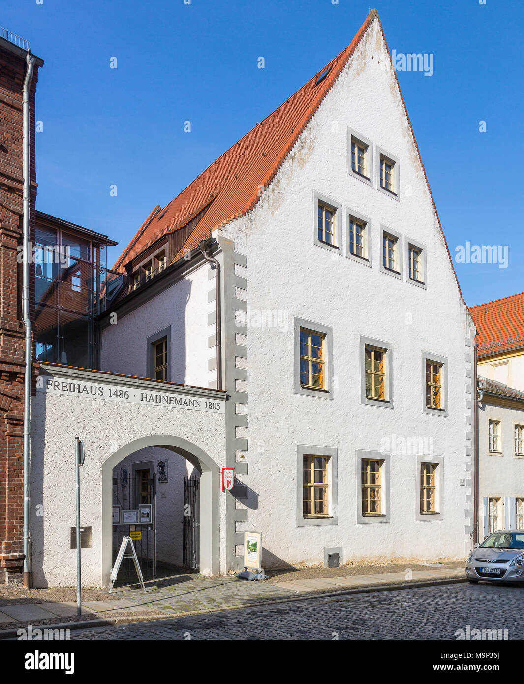 Residential house of Samuel Hahnemann, Torgau, Saxony, Germany Stock Photo