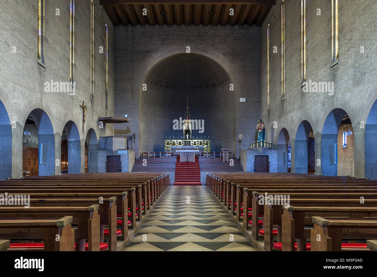 Interior, St. Bonifaz church, expressionist architecture, built in 1928, Erlangen, Middle Franconia, Bavaria, Germany Stock Photo