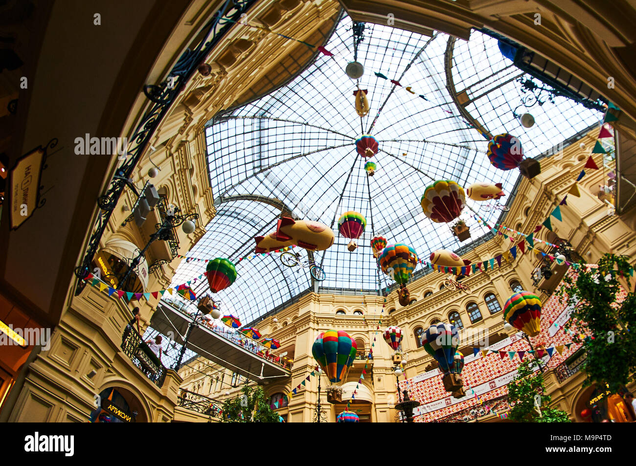 Inside view of the Roof of GUM shopping mall in red square Moscow Russia  Stock Photo - Alamy