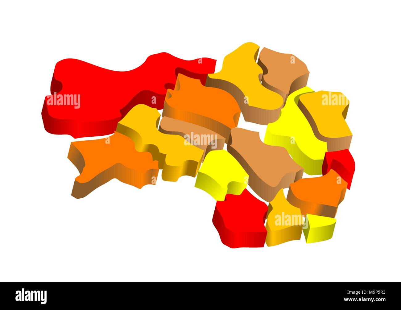 Styria Austria map isolated on white background Stock Vector