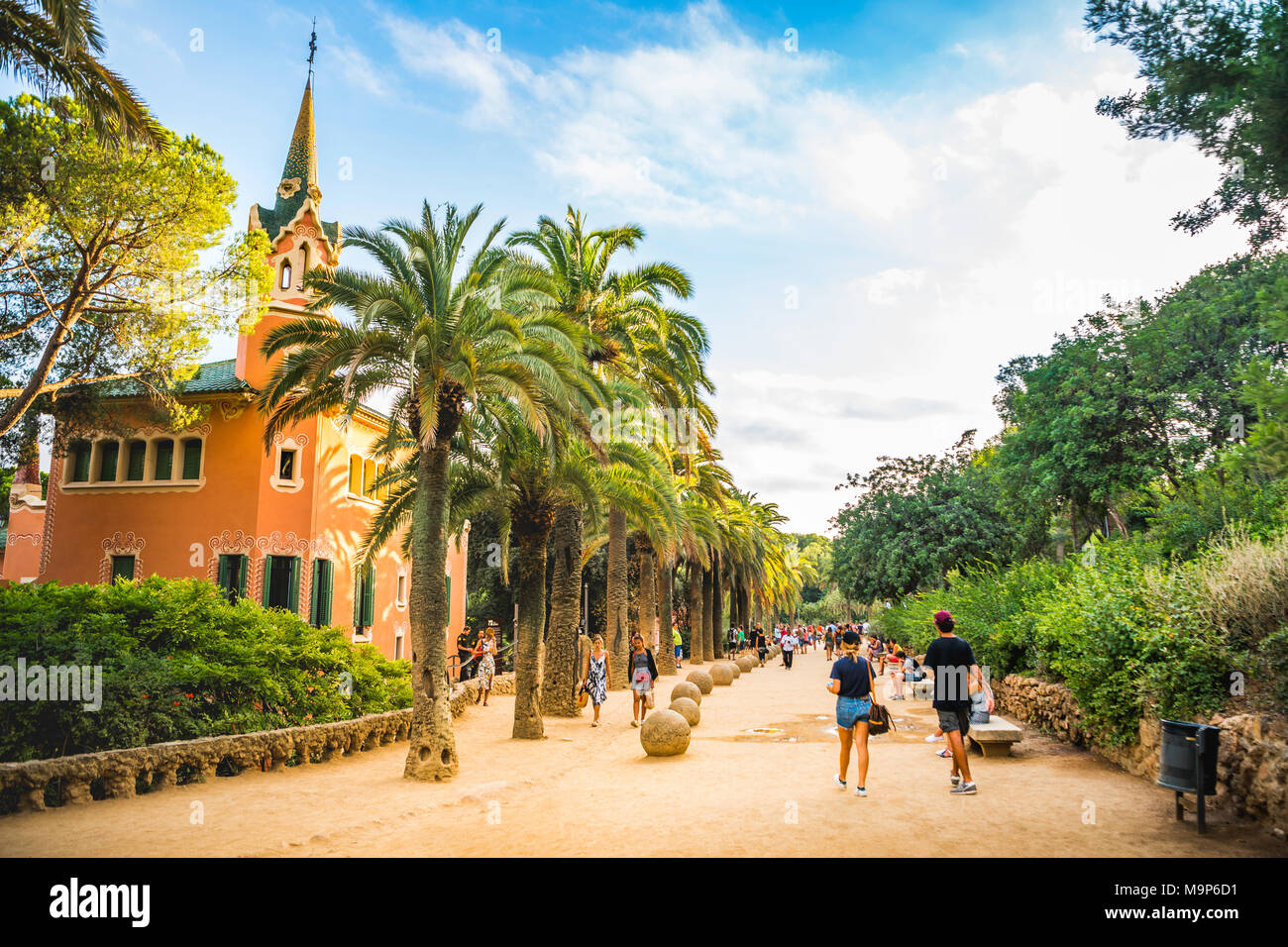 Casa-Museu Gaudi, Museum Gaudi House, Park Guell, Barcelona, Catalonia, Spain Stock Photo