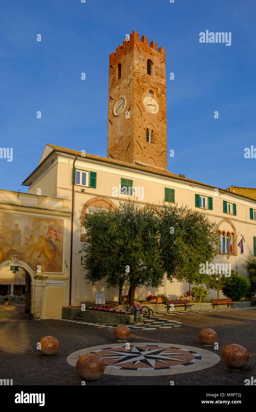City Hall, Noli, Riviera di Ponente, Liguria, Italy Stock Photo