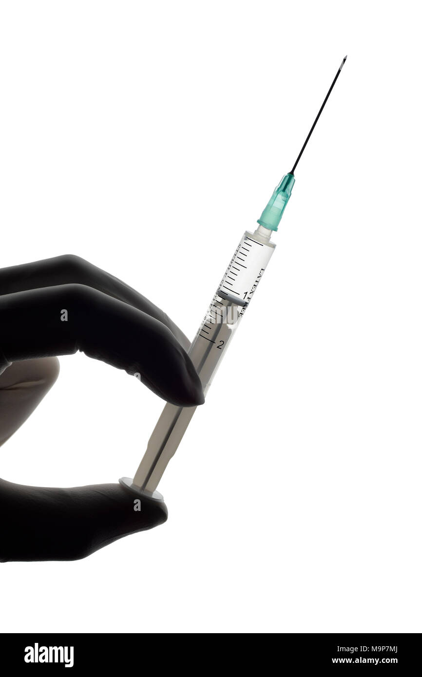 Syringe Prepared for Injecting, Cut Out Stock Photo