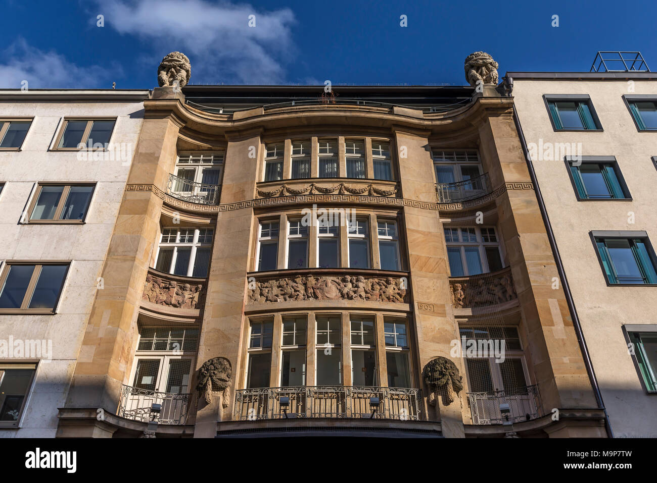 Office building in Art Nouveau style, c. 1900, Munich, Bavaria, Germany Stock Photo