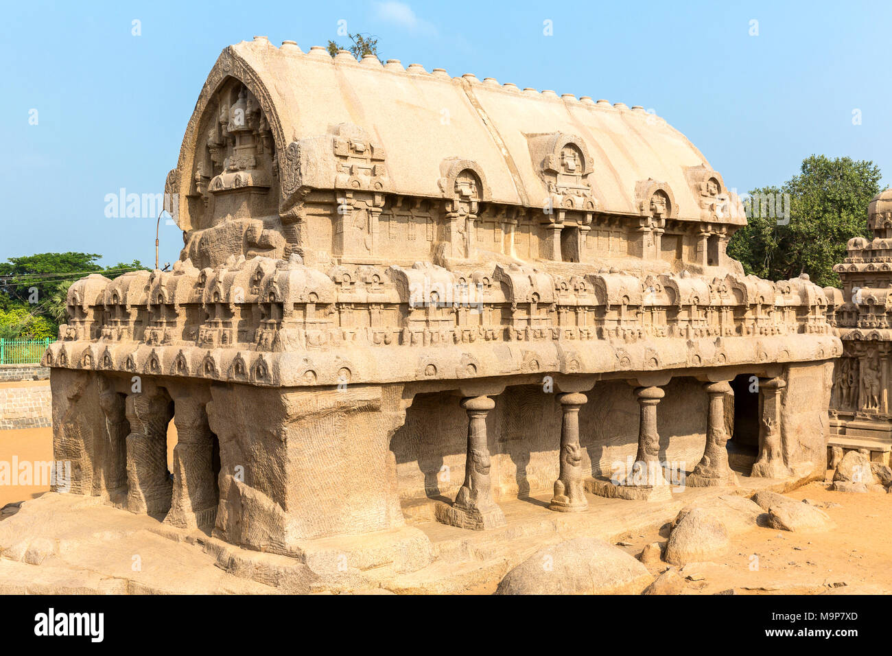 The Five Rathas, Bhima ratha, Mahabalipuram, Tamil Nadu, India Stock