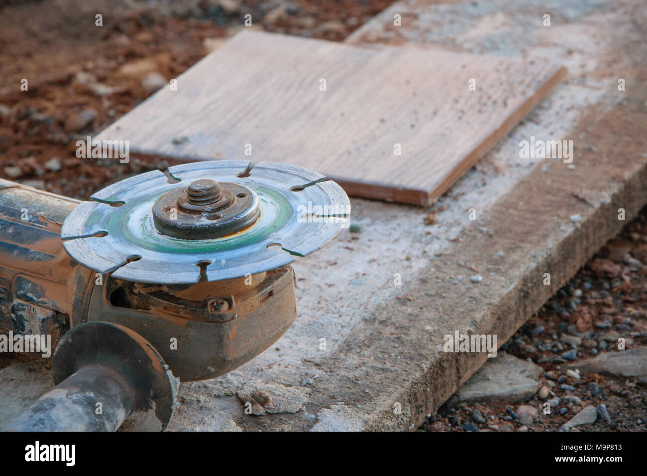 Professional tool to cut the tiles, construction industry concept Stock