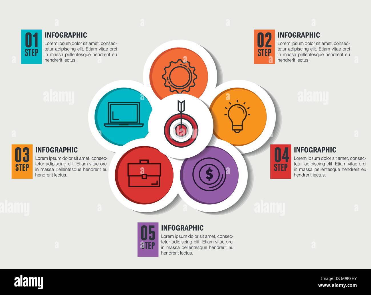 infographic statistics with business elements Stock Vector