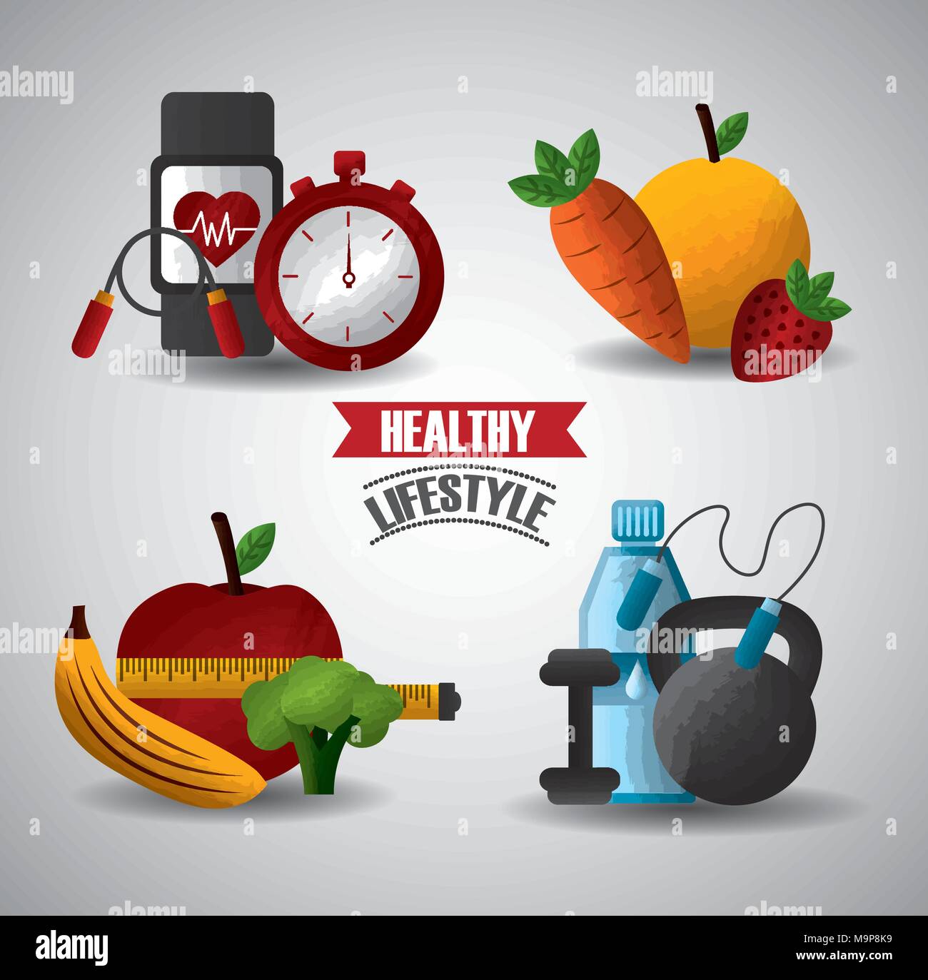 healthy lifestyle sport gym food Stock Vector Image & Art - Alamy