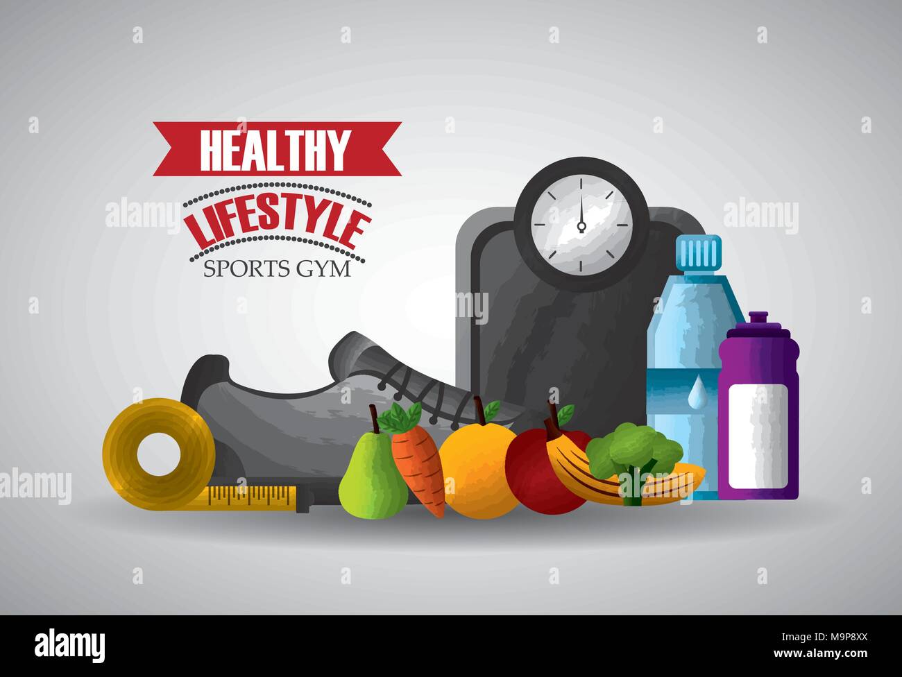 healthy lifestyle sport gym food Stock Vector Image & Art - Alamy