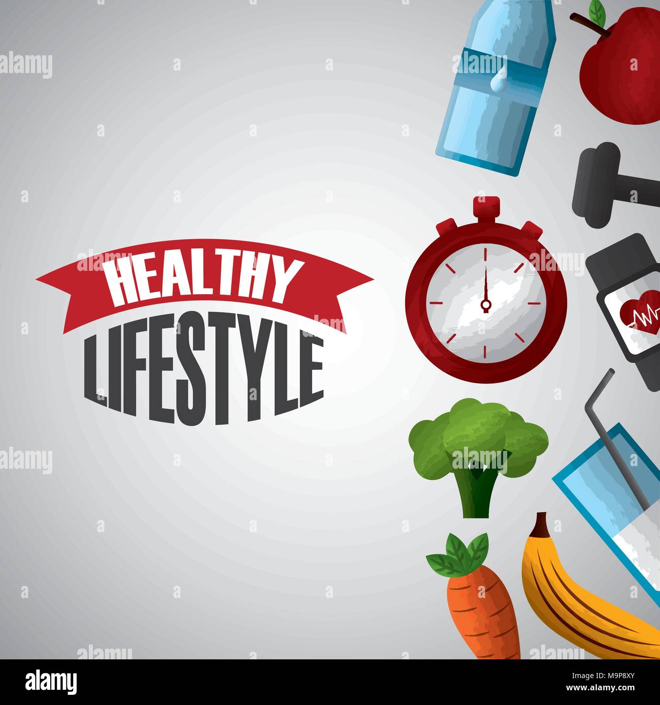 healthy lifestyle sport gym food Stock Vector Image & Art - Alamy