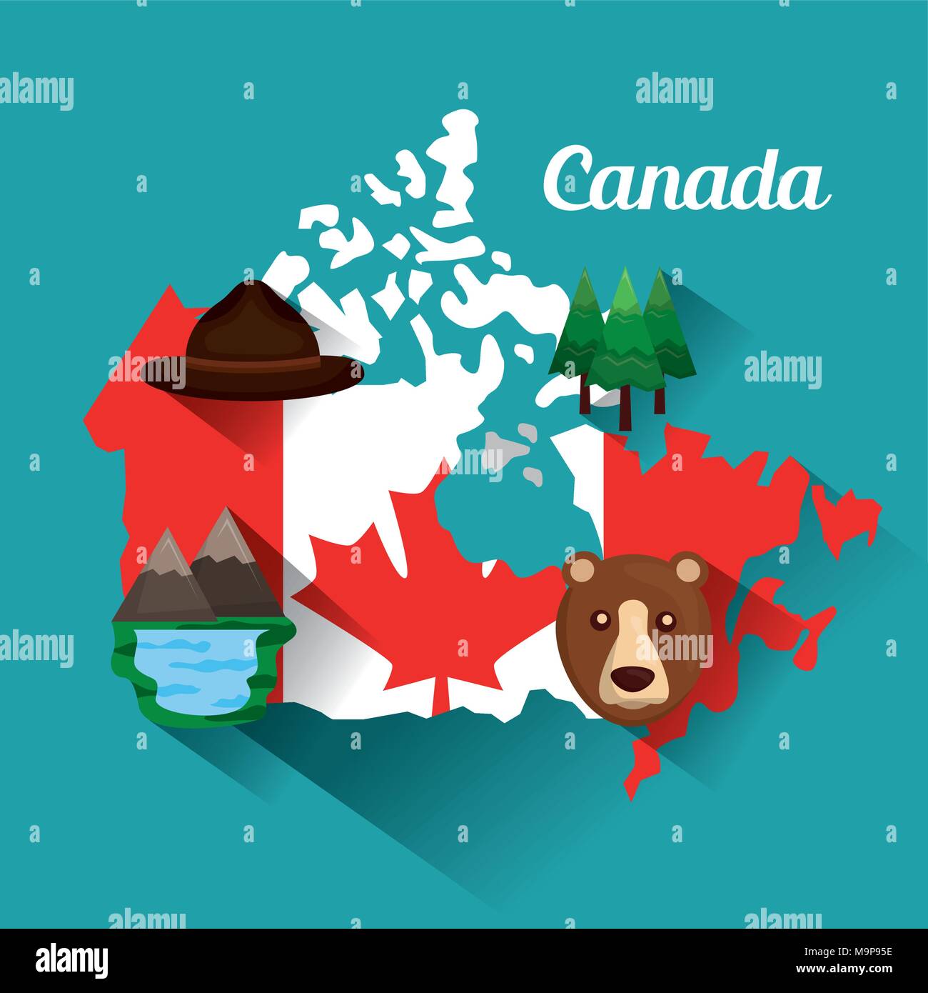 canada flag map monument Stock Vector Image & Art - Alamy