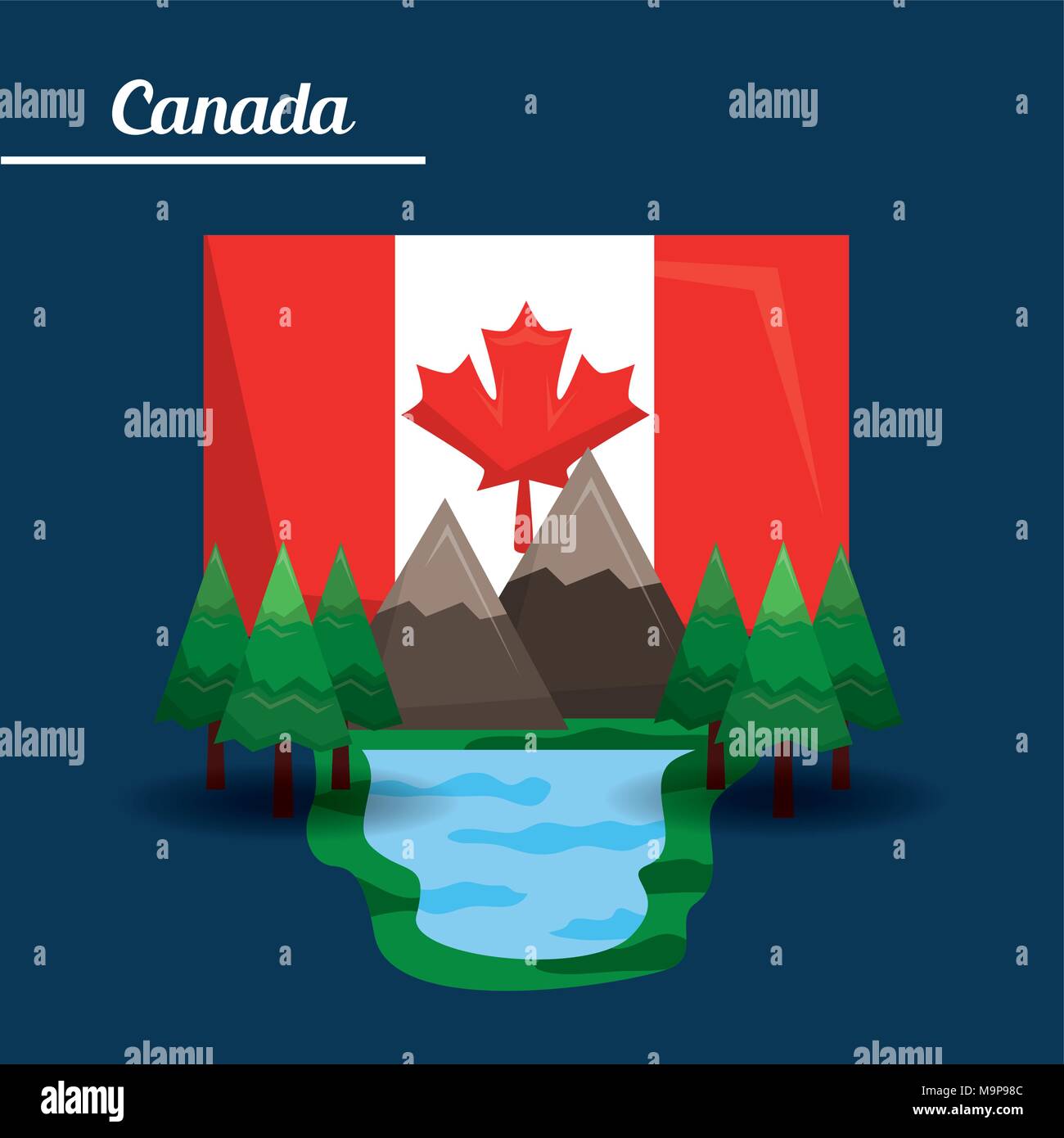 canada flag map monument Stock Vector Image & Art - Alamy