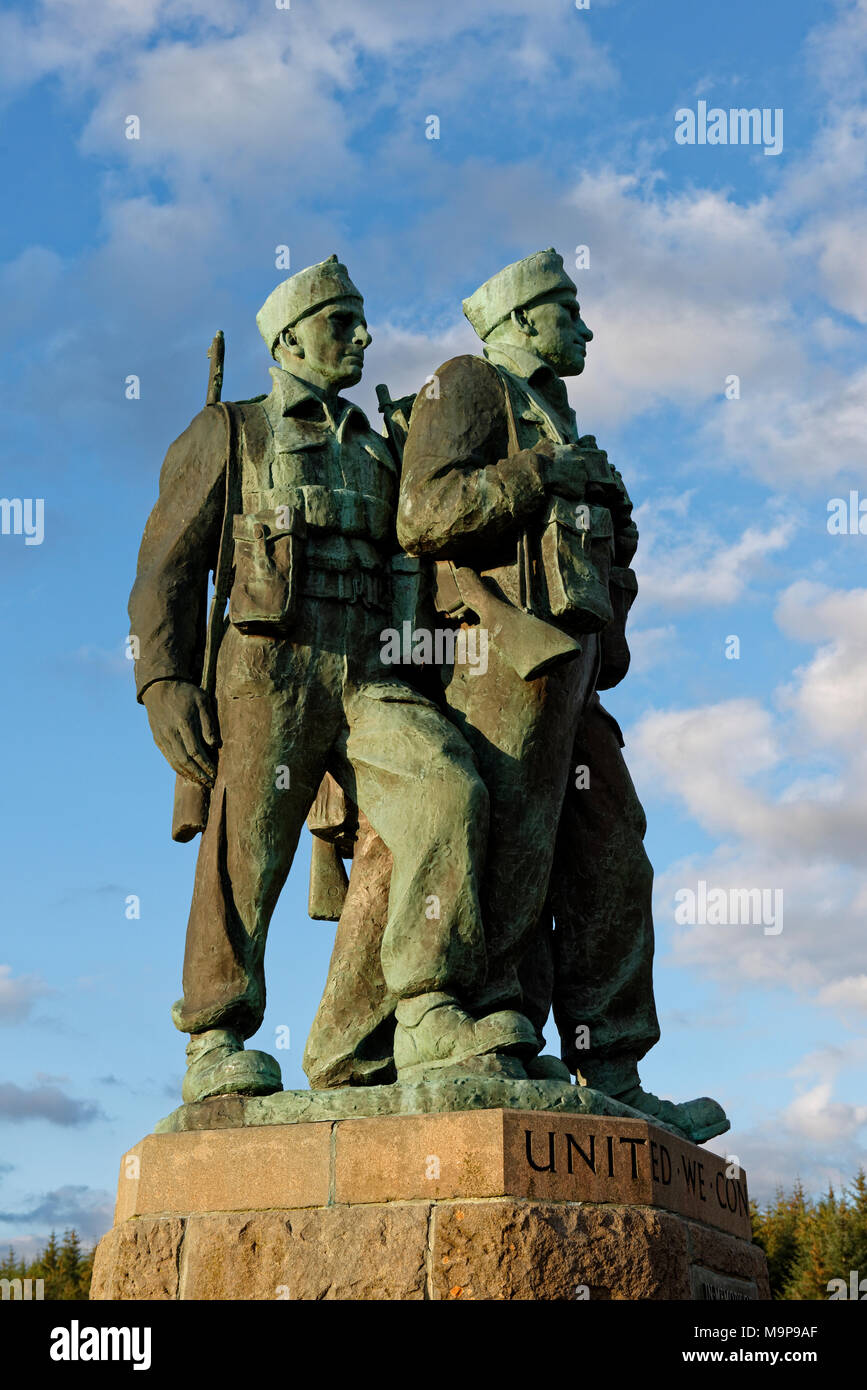 Soldier Monument, Commando Memorial, near Spean Bridge, north of Fort William, Highlands, Scotland, Great Britain Stock Photo