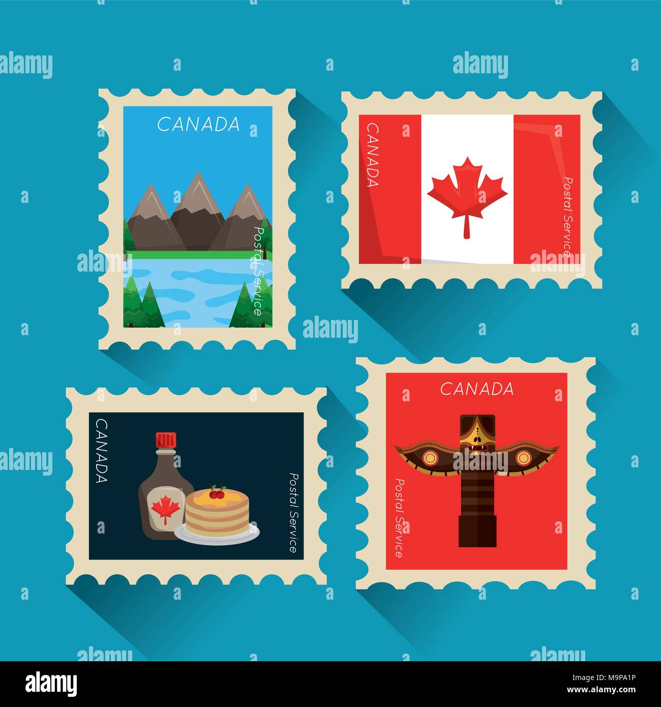 Canada flag old postage stamp hi-res stock photography and images - Alamy