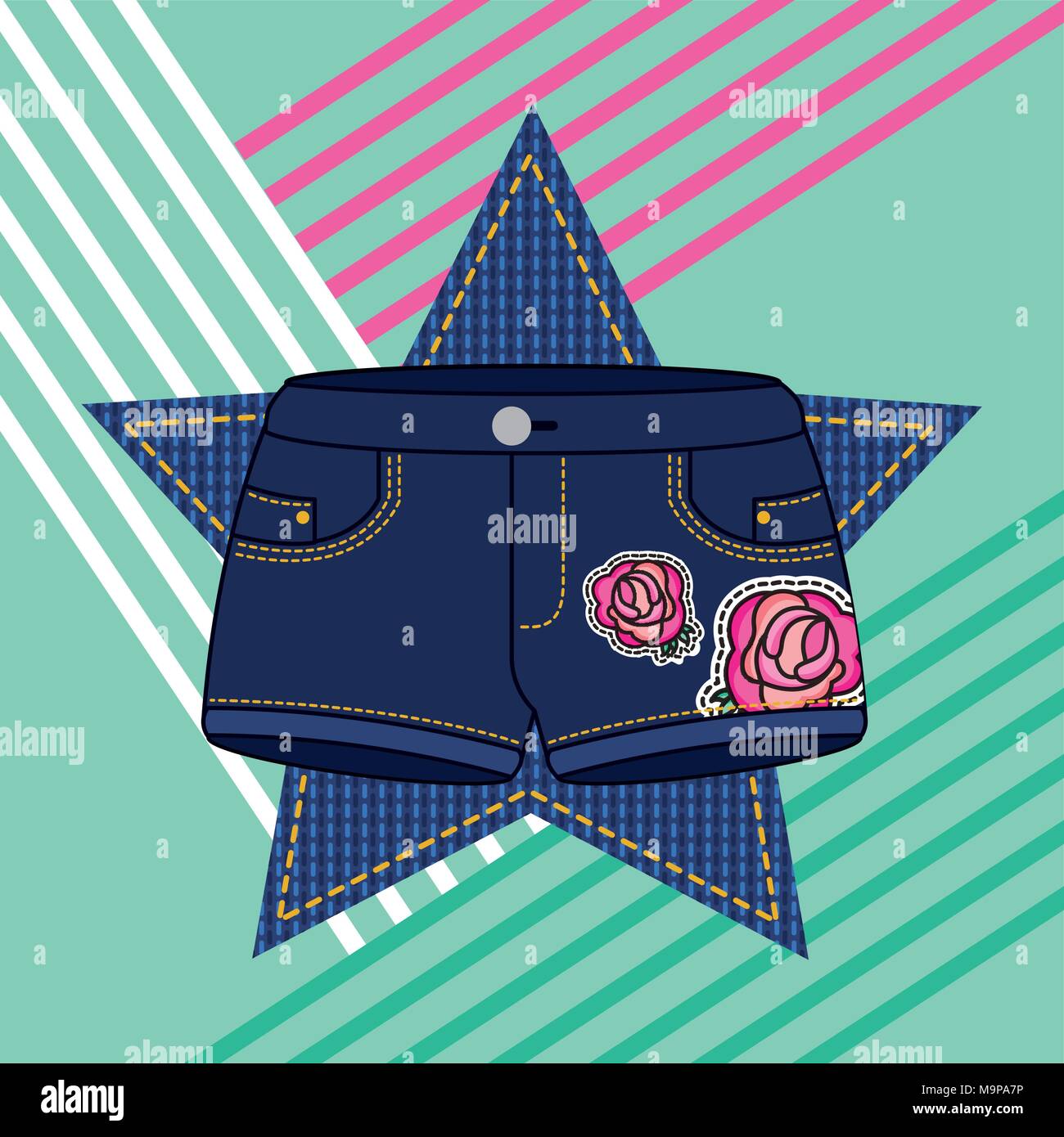 embroidery patch denim Stock Vector Image & Art Alamy