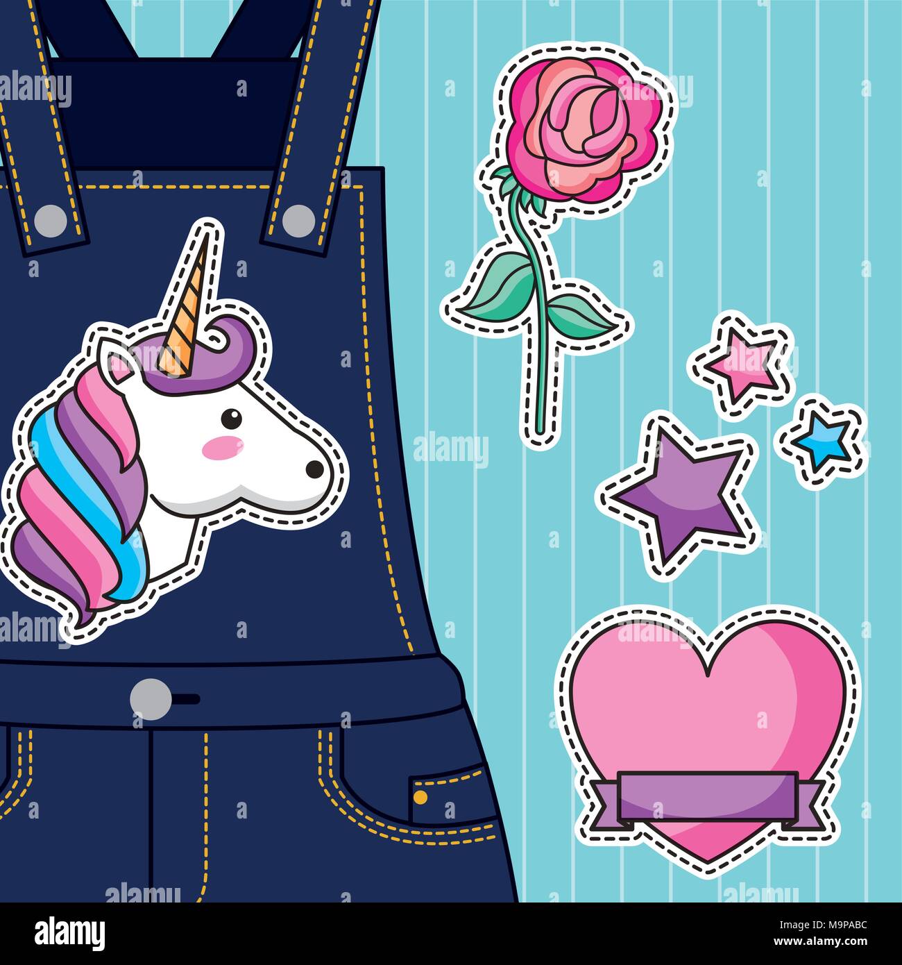 embroidery patch denim Stock Vector Image & Art Alamy
