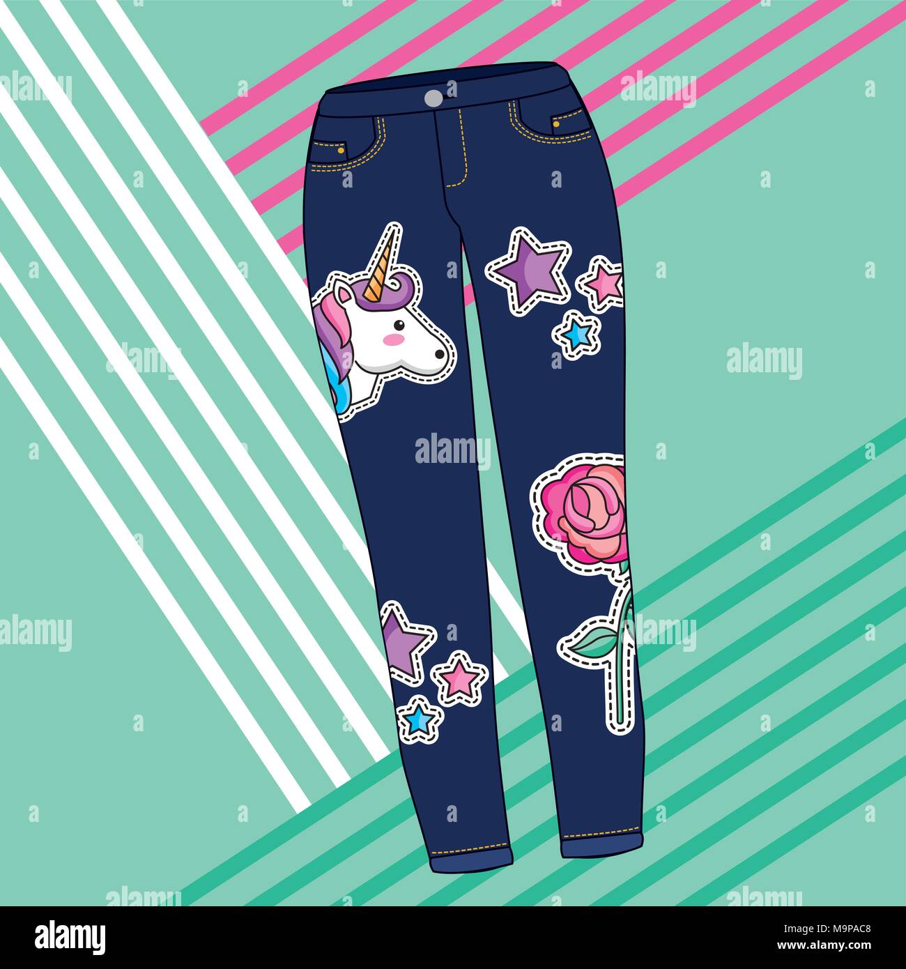 embroidery patch denim Stock Vector Image & Art Alamy