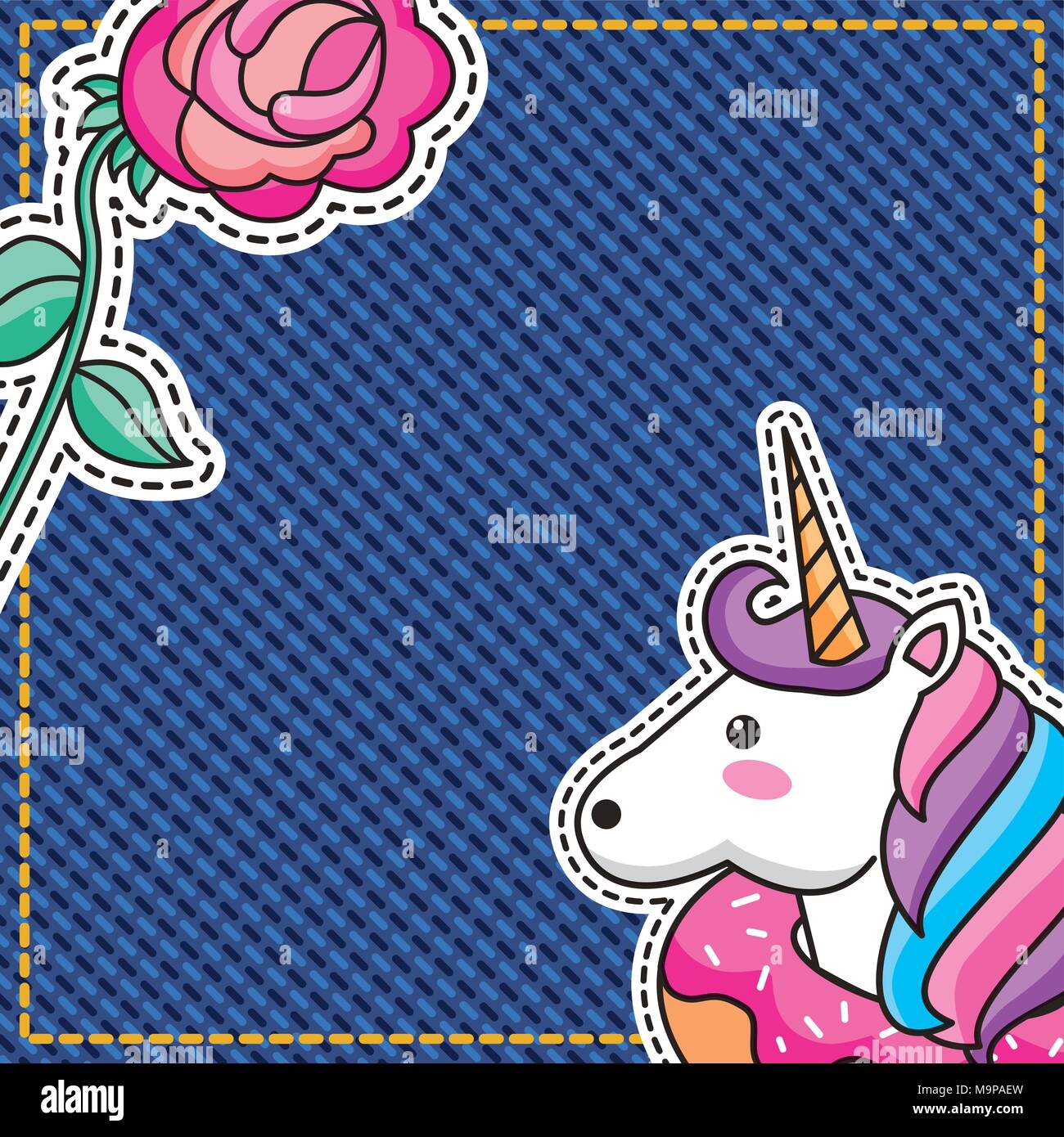 embroidery patch denim Stock Vector Image & Art Alamy