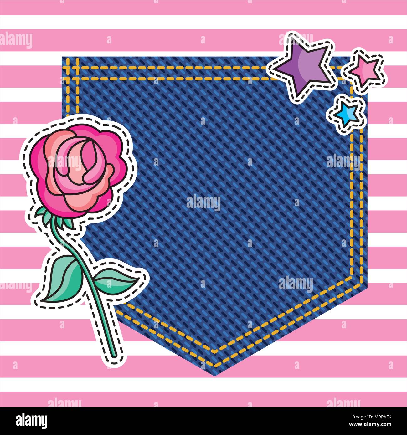 embroidery patch denim Stock Vector Image & Art Alamy