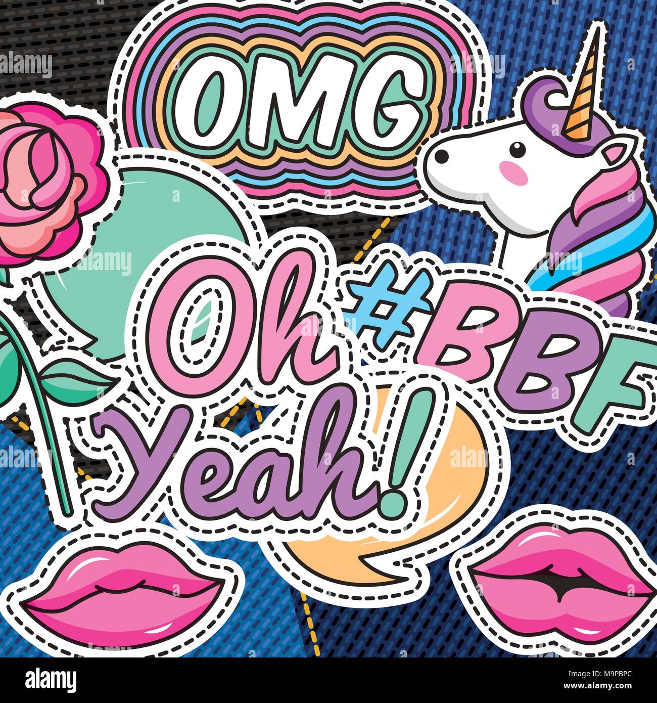 patches fashion image Stock Vector