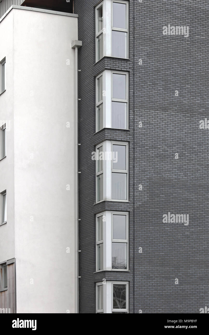 Gray Brick Building With Widows at Corner Stock Photo Alamy