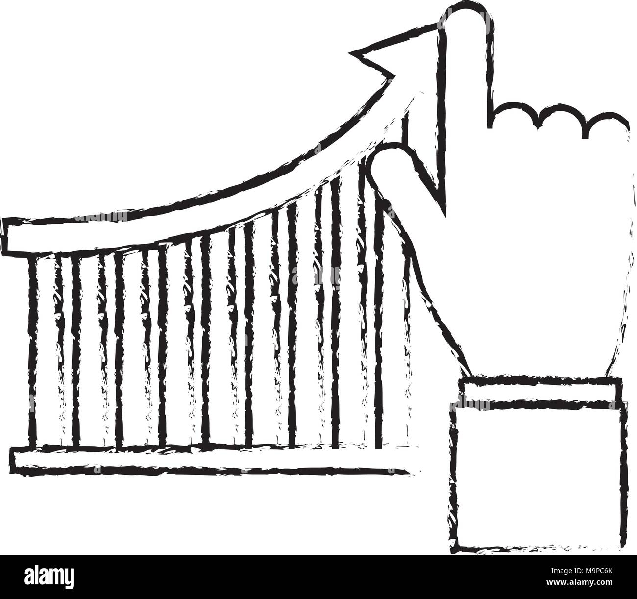hand with bar graph arrow growth financial concept Stock Vector Image ...