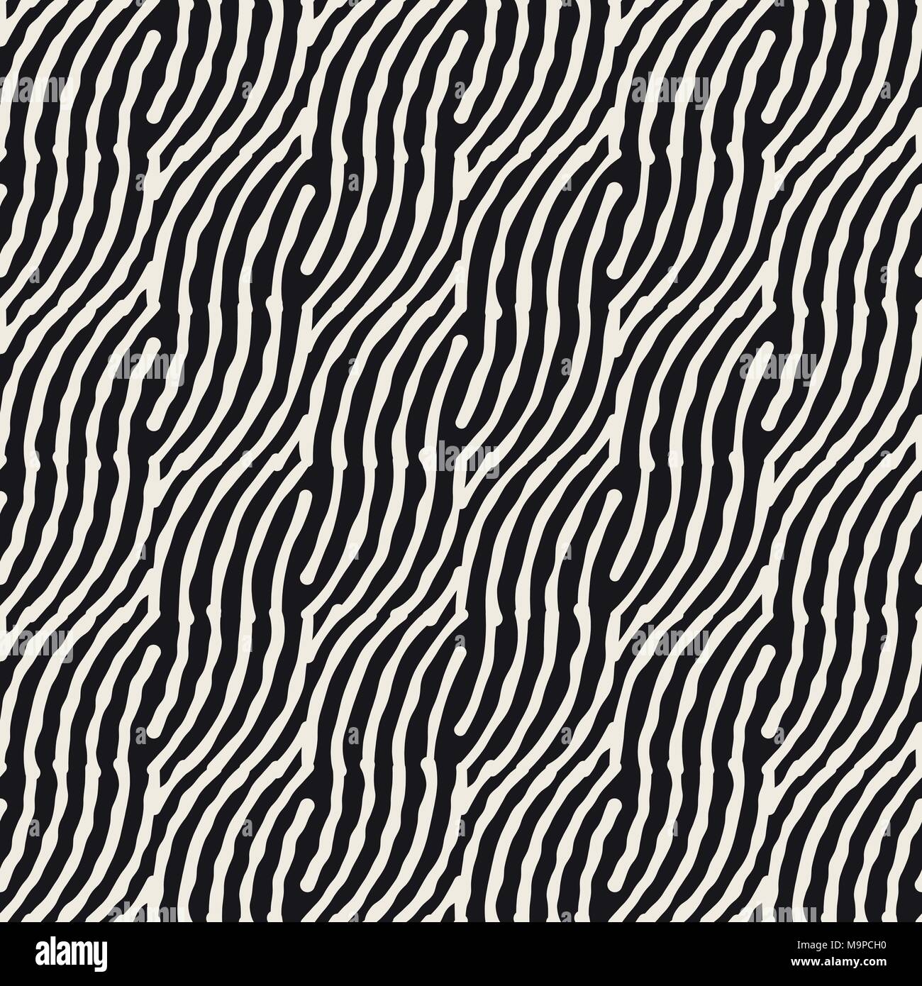 Hand drawn striped seamless pattern with brushstrokes tiling. Abstract ...