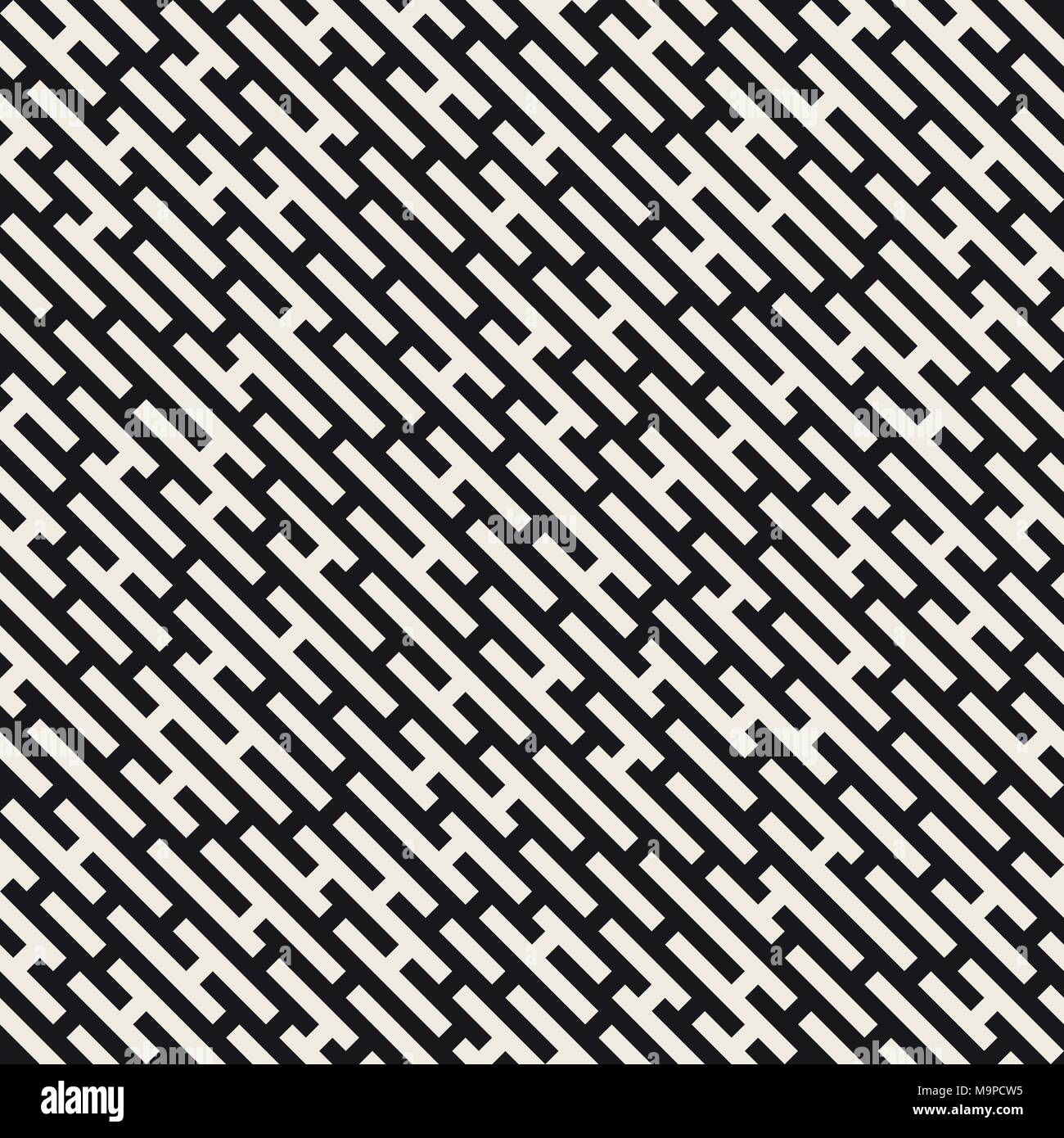 Vector seamless black and white lines maze pattern. Abstract geometric ...