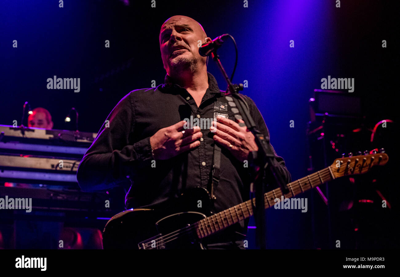 Baz Warne, guitarist of The Stranglers performing live, G Live, Guildford, UK, 26 March 2018. Stock Photo