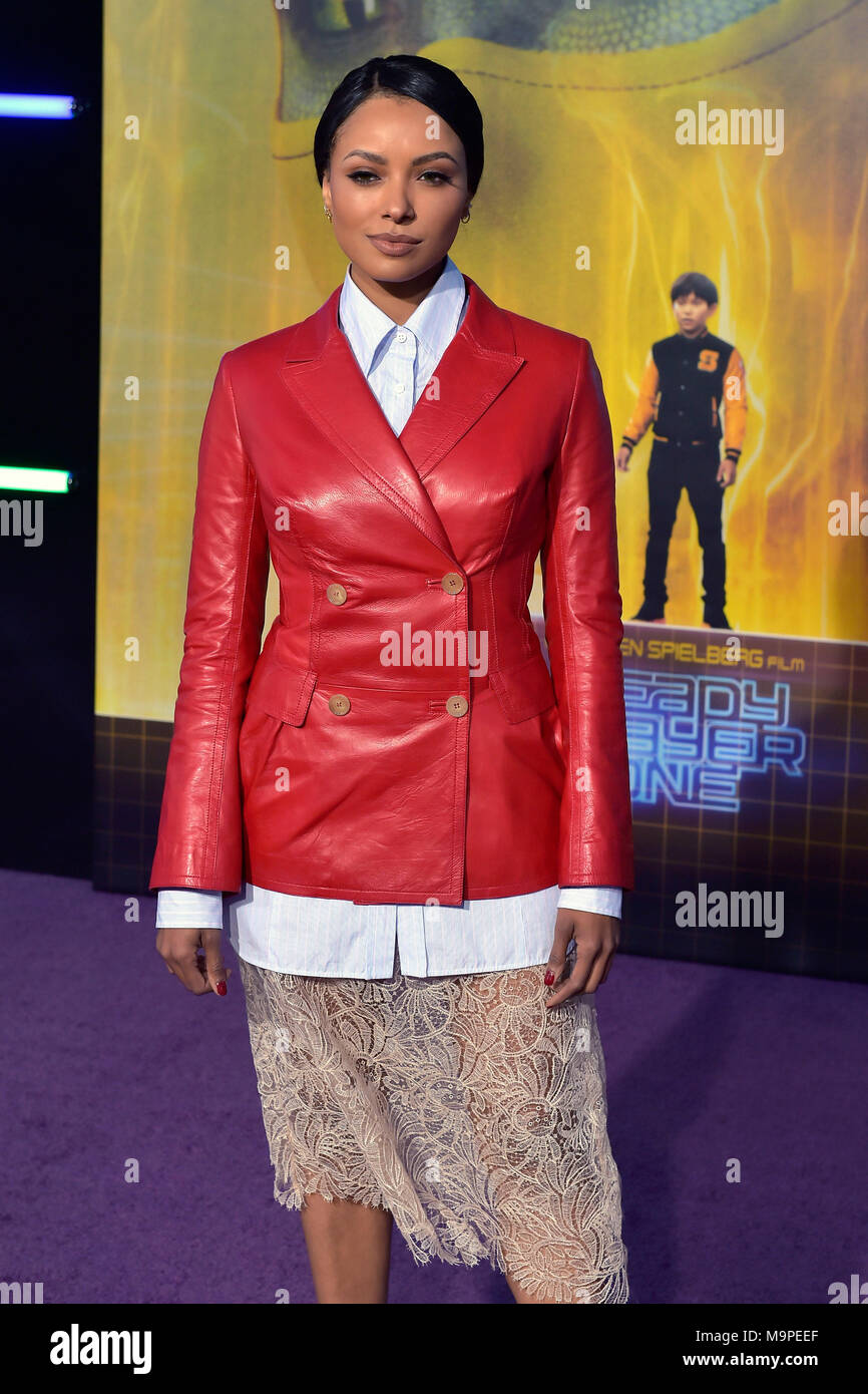 Kat Graham attends the 'Ready Player One' premiere at Dolby Theater ...