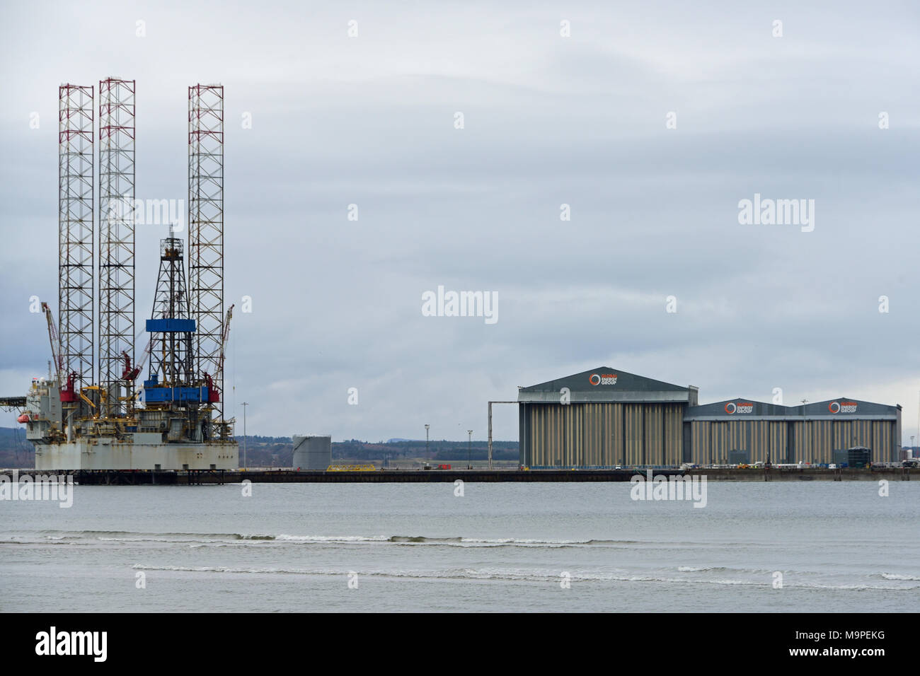 Cromarty, Scotland, United Kingdom, 27, March, 2018. Global Energy Group yard at Nigg Energy Park on the Cromarty Firth, © Ken Jack / Alamy Live News Stock Photo