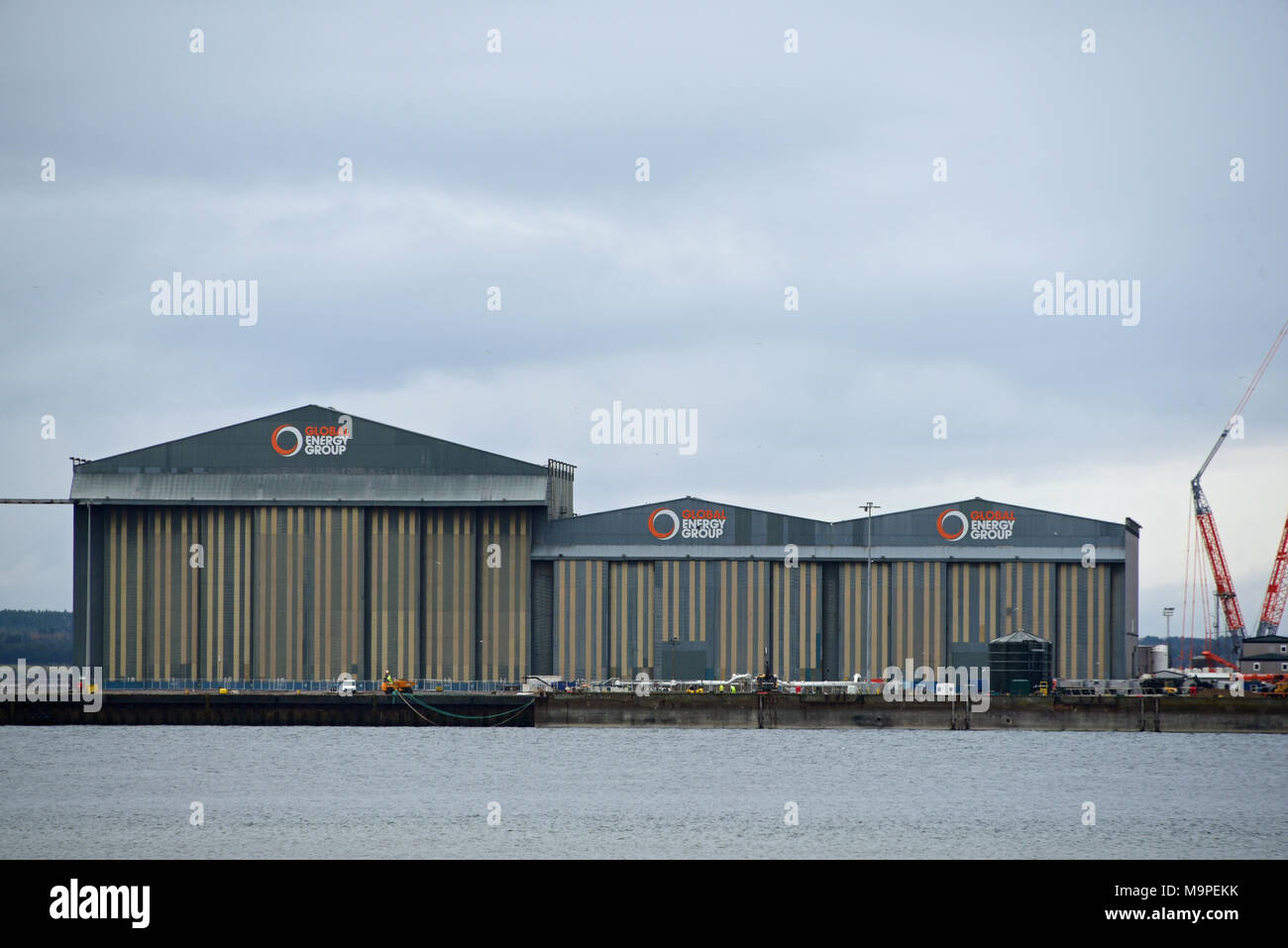 Cromarty, Scotland, United Kingdom, 27, March, 2018. Global Energy Group premises at Nigg Energy Park on the Cromarty Firth, © Ken Jack / Alamy Live News Stock Photo