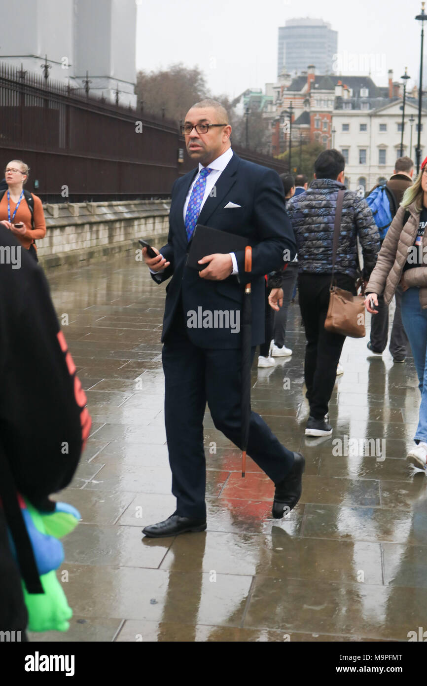 London UK. 27th March 2018. James Cleverly who is the Member of Parliament for Lewisham and the Conservative Party  Deputy Chairman  is seen outside Parliament in Westminster London Credit: amer ghazzal/Alamy Live News Stock Photo