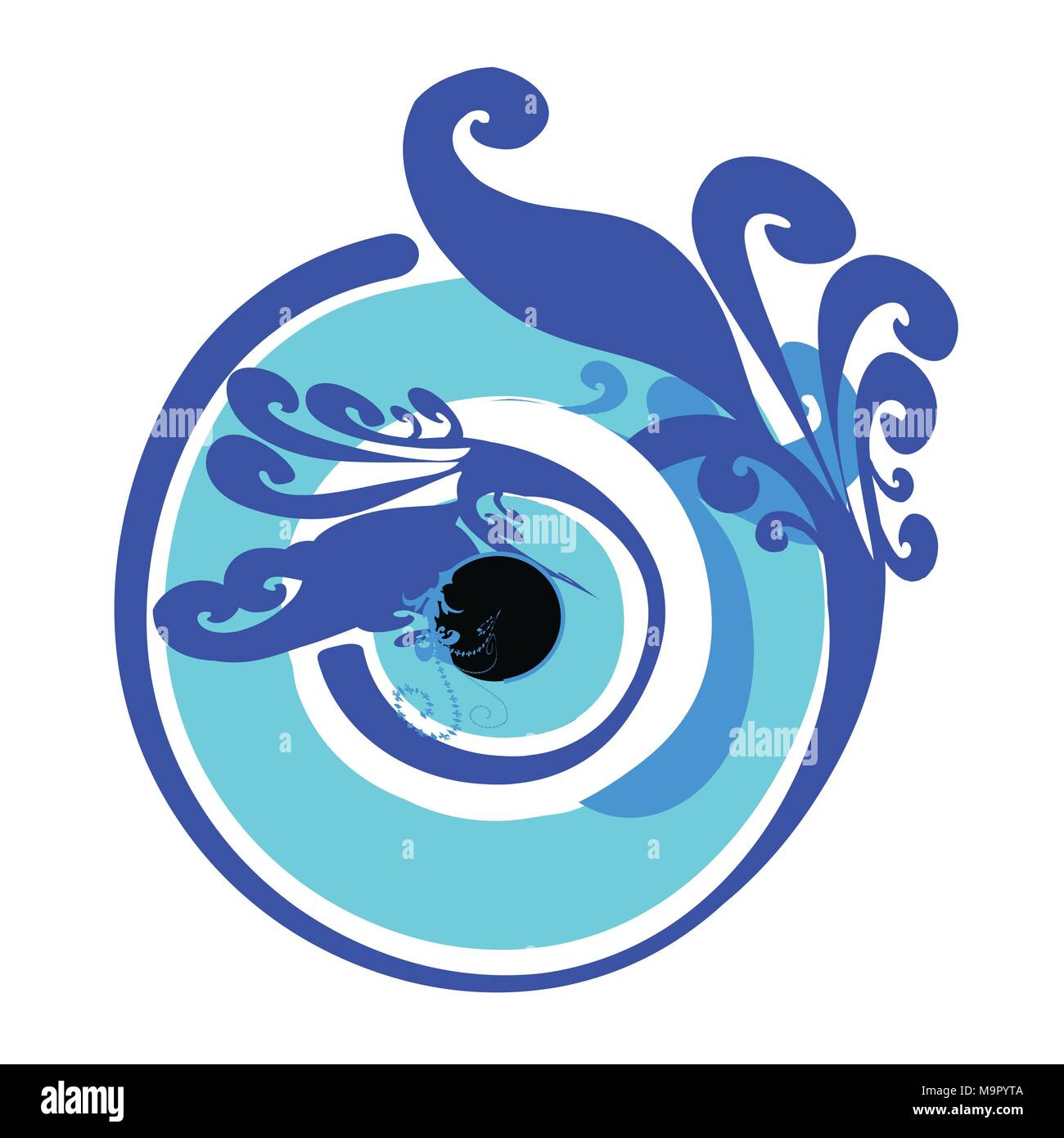 artistic greek blue evil eye vector illustration Stock Vector Image