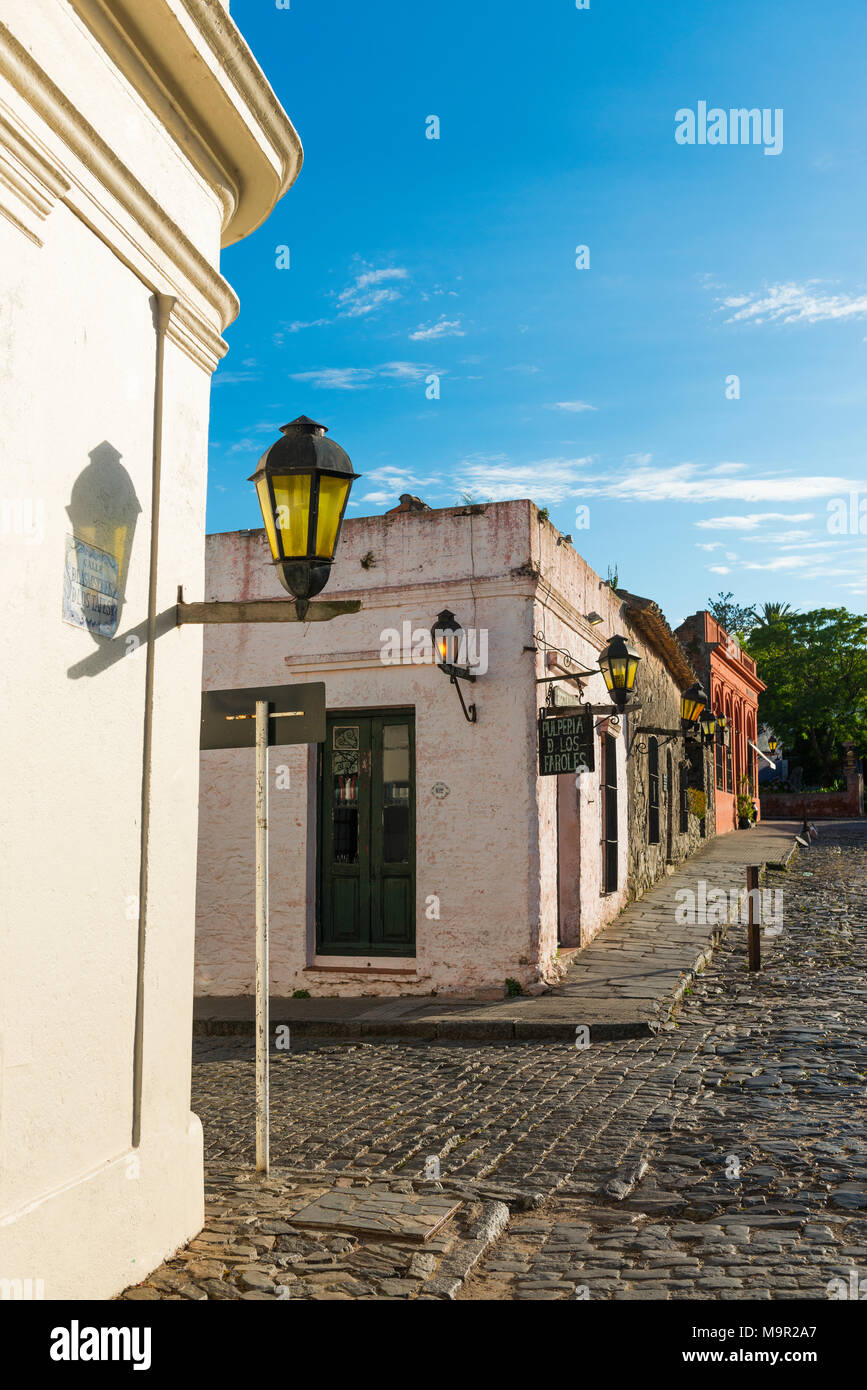 Colonial houses in the historic centre of Colonia del Sacramento, Unesco World Heritage Site, Uruguay Stock Photo