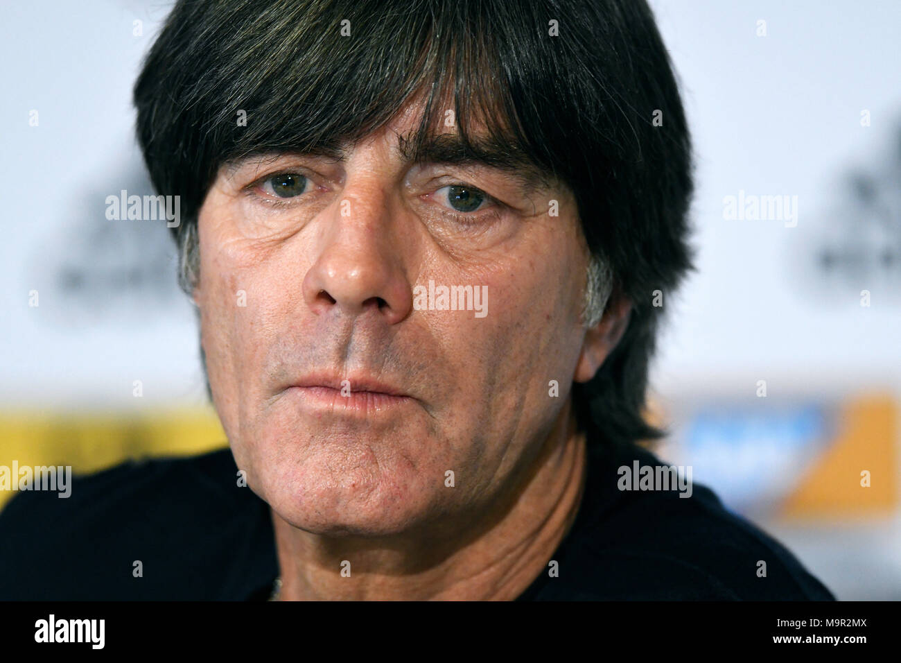 Press conference with national coach Joachim Jogi Löw in front of the friendly match against Spain Stock Photo