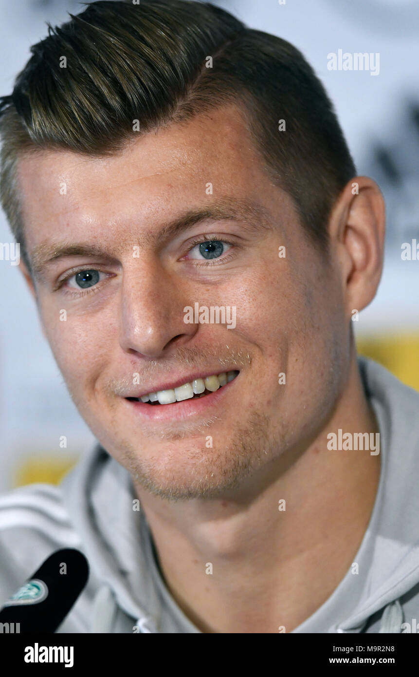 Press conference with Toni Kroos (Real Madrid) in front of the friendly against Spain Stock Photo