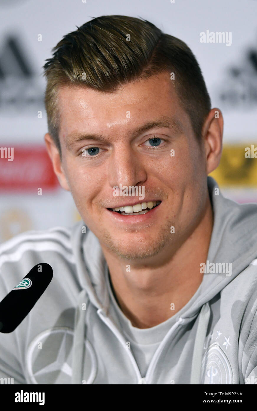 Press conference with Toni Kroos (Real Madrid) in front of the friendly against Spain Stock Photo