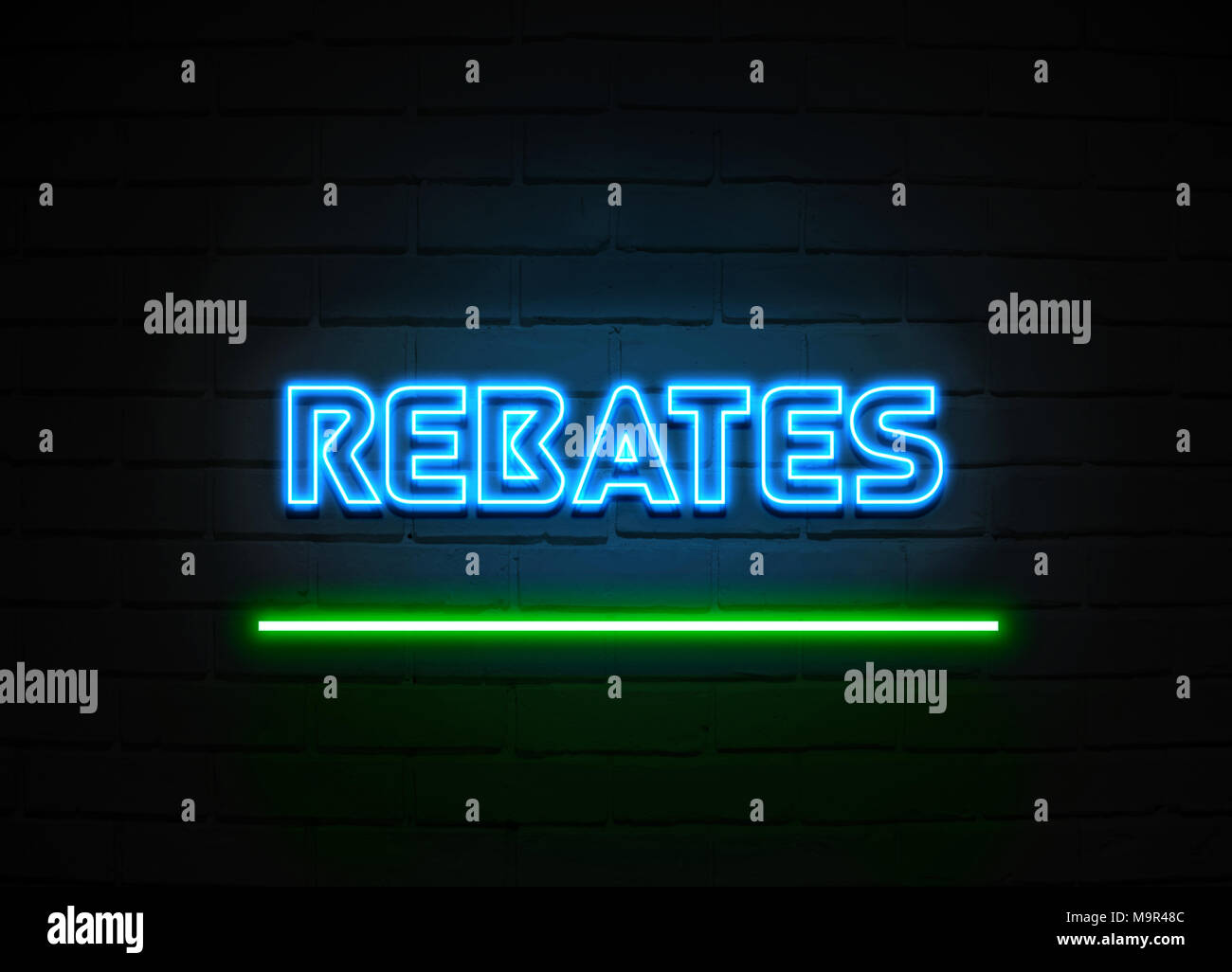 rebates-neon-sign-glowing-neon-sign-on-brickwall-wall-3d-rendered