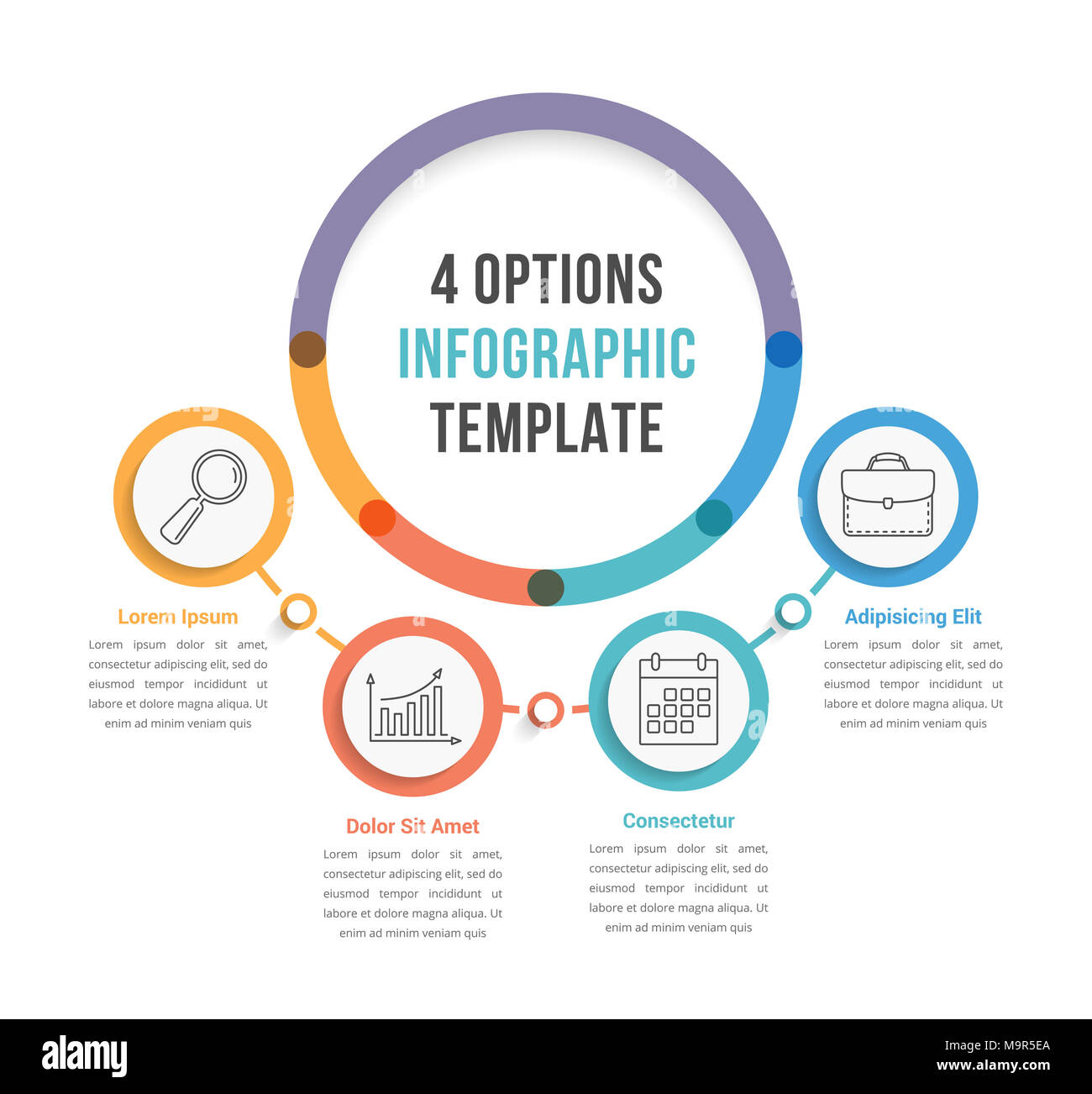 Infographic template with four steps or options, workflow, process ...
