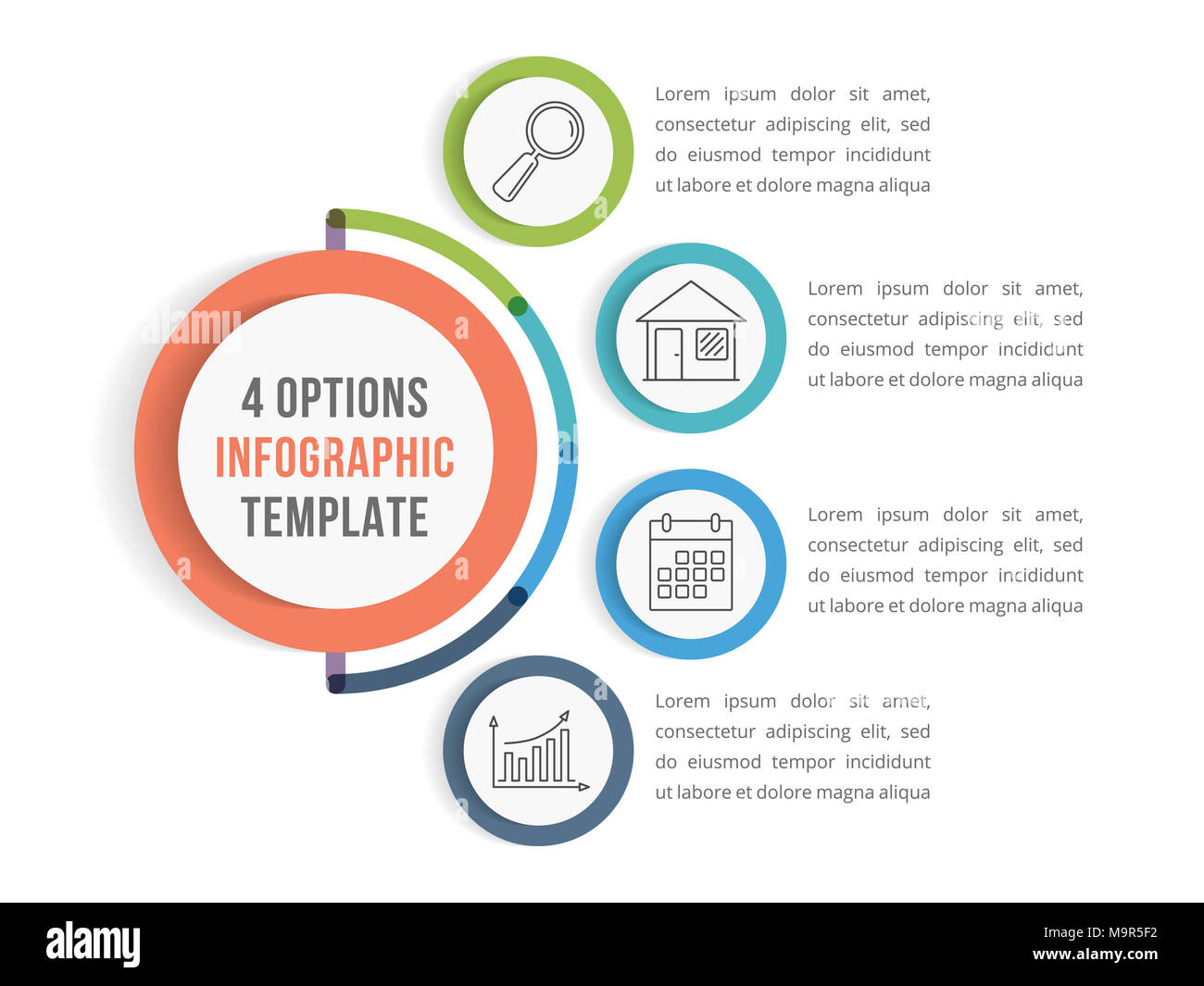 Infographic template with four steps or options, workflow, process ...