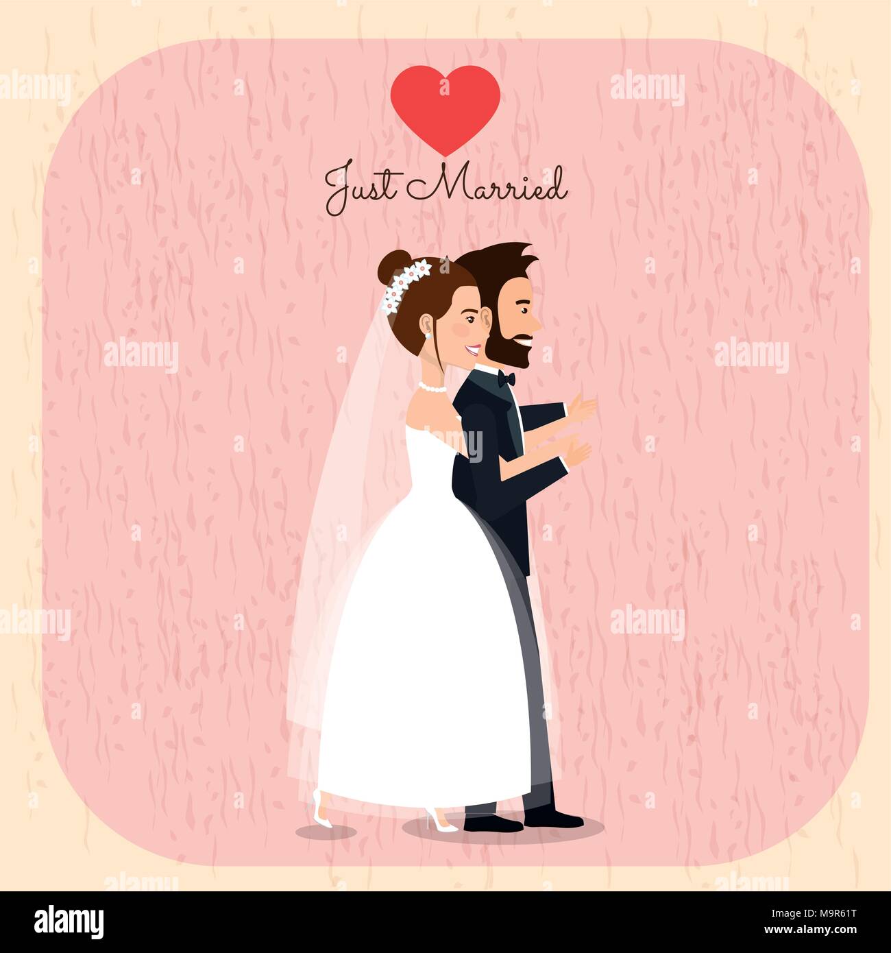 romantic picture of just married couple Stock Vector Image & Art - Alamy