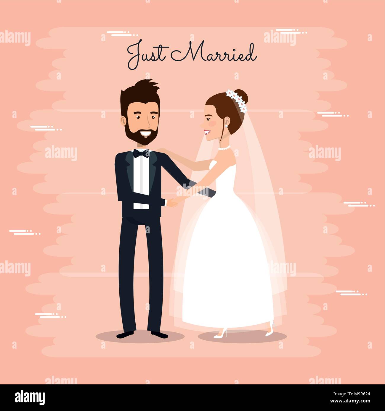 romantic picture of just married couple Stock Vector Image & Art - Alamy