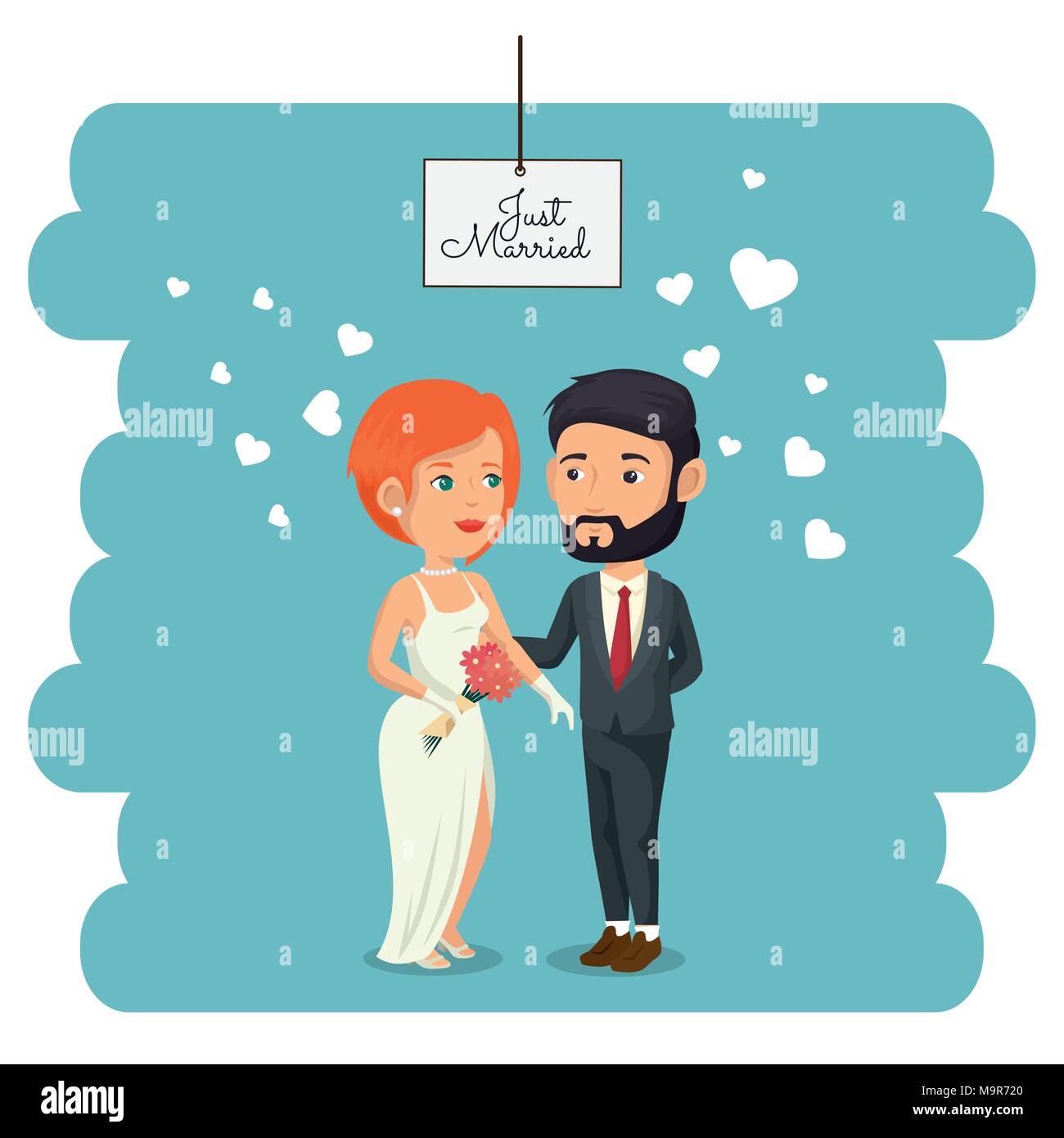 romantic picture of just married couple Stock Vector Image & Art - Alamy