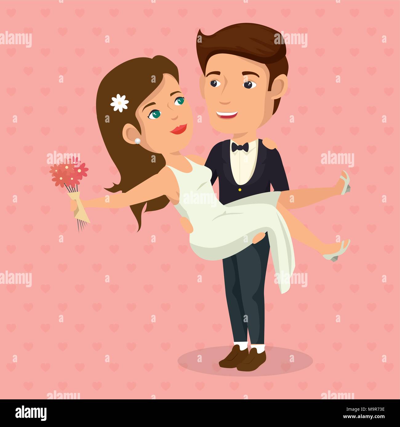 romantic picture of just married couple Stock Vector Image & Art - Alamy