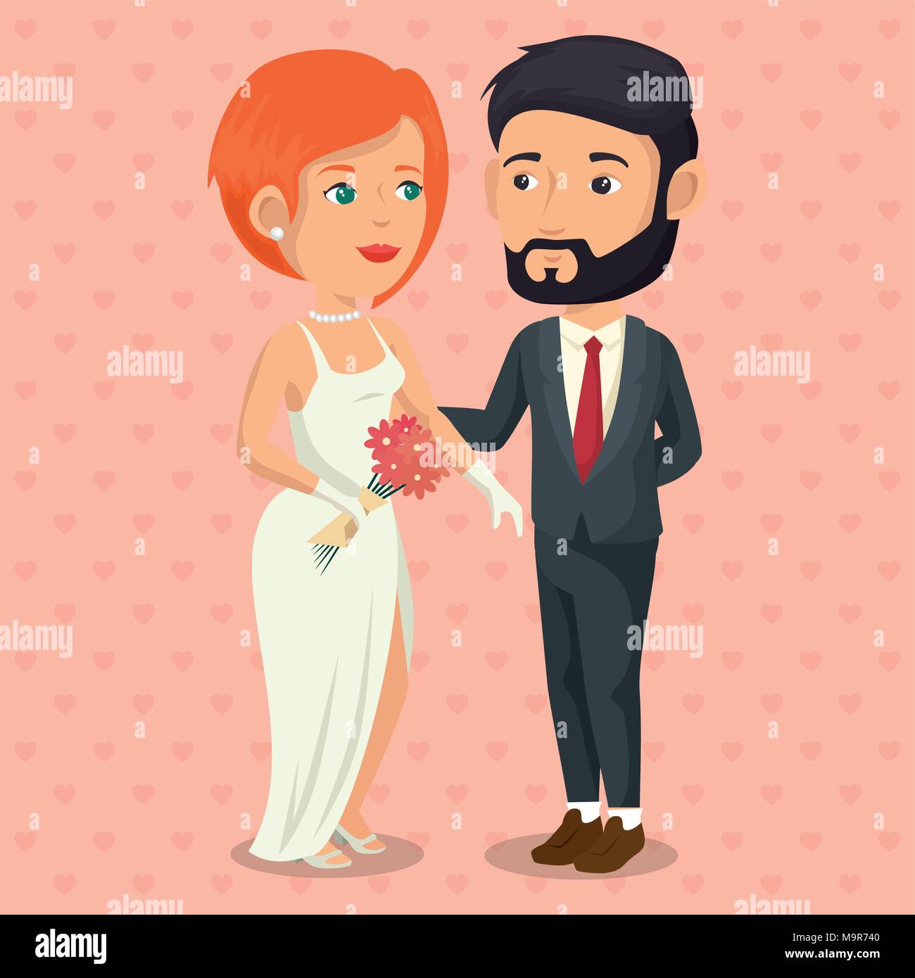 romantic picture of just married couple Stock Vector Image & Art - Alamy