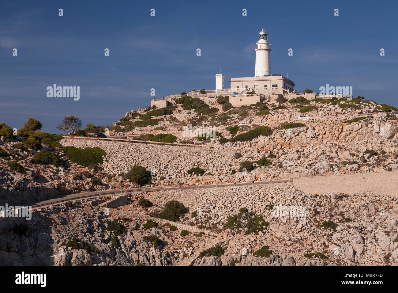 Lighthouse at Cap de Formentor on the Mediterranean coast of Mallorca on a sunny summer's day Stock Photo
