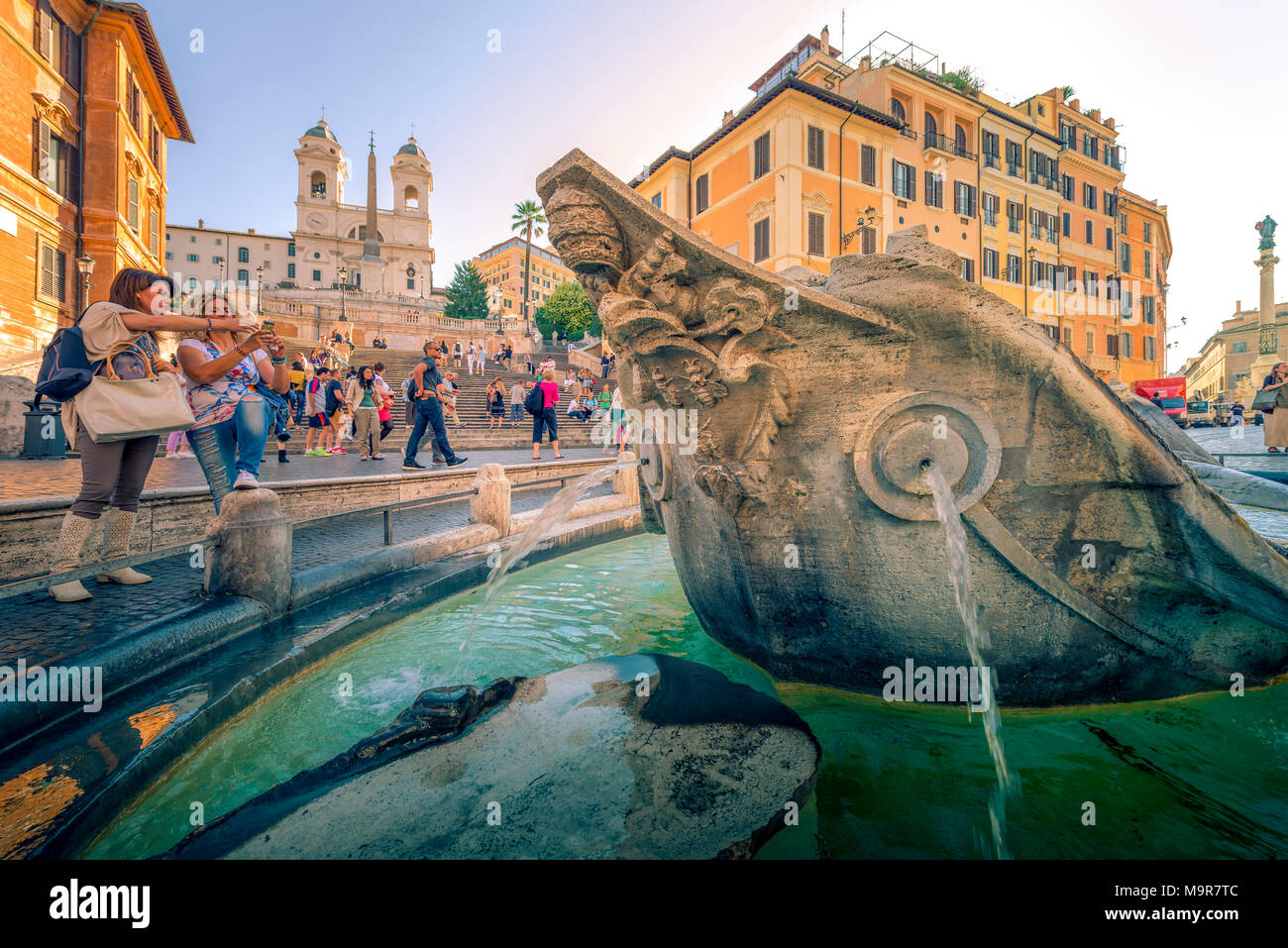 Europa, Italien, Rom, Spanische Treppe, Kirche,Trinita dei Monti Stock Photo
