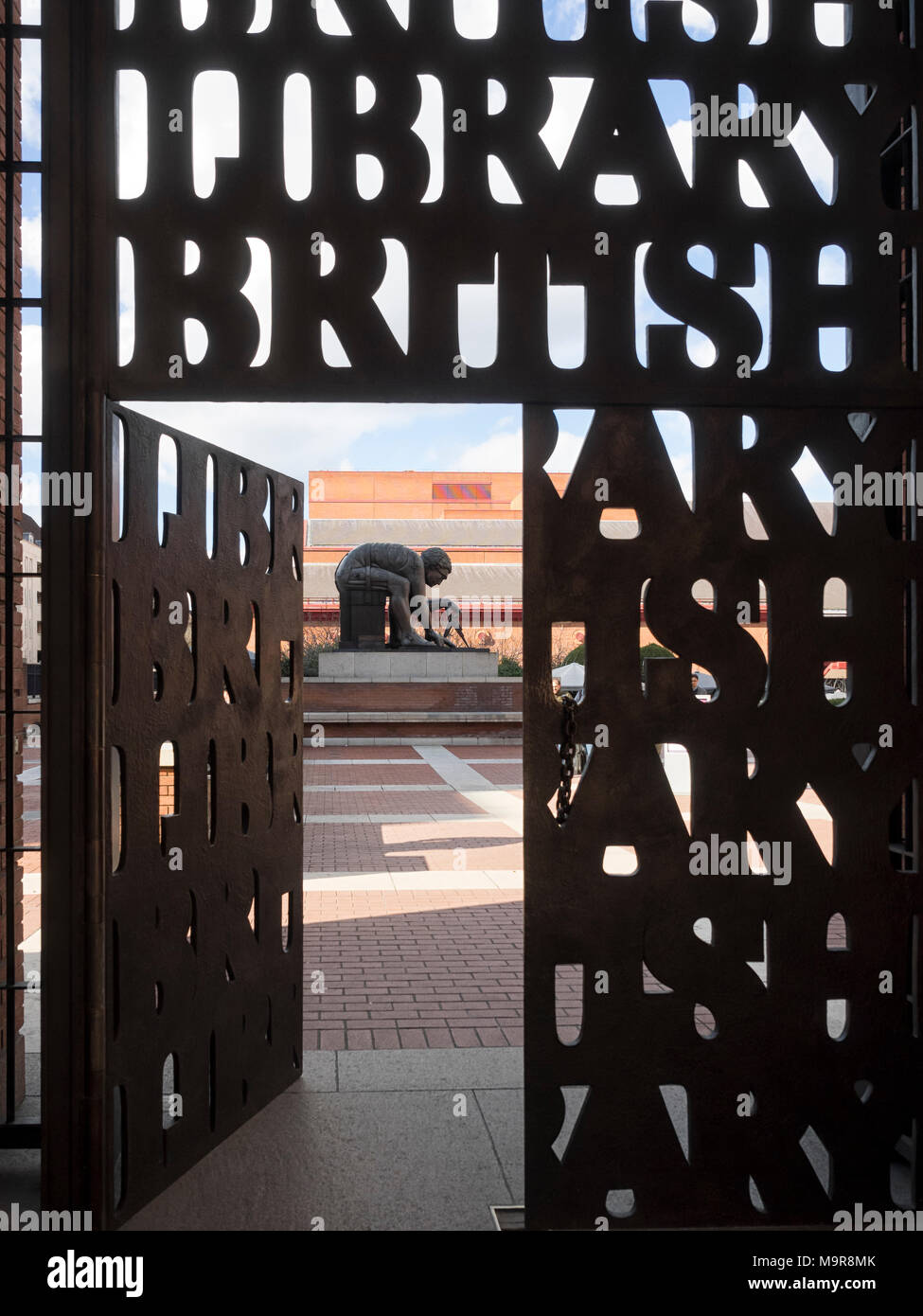 LONDON, UK MARCH 08, 2018 Entrance Gate to the British Library
